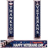 Veterans Day Decorations Veteran Day Banners 3Pcs Thank You Veterans Door Porch Banner for Patriotic Party Decor Sign Supplies 4th of July Hanging Outdoor Yard Fence Independence Decoration Happy Blue