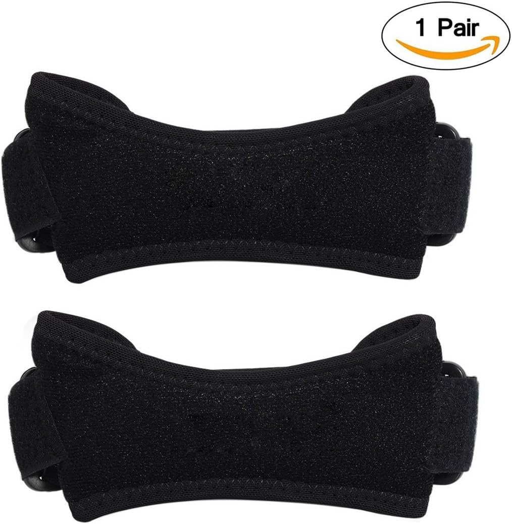 Patella Knee Strap, Yesloo Adjustable Knee Braces Support for Open Patella Tendon Protection and Pain Relief, suitable for Sport Hiking, Soccer, Basketball, Volleyball & Squats, 2 Piece, Black