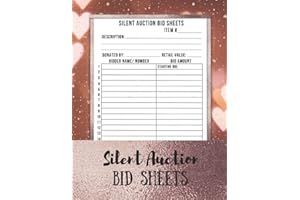 Silent Auction Bid Forms: Large Size Fundraising Event Organizer Log Book | Charity Auction Bid Tracker Planner | Fundraising