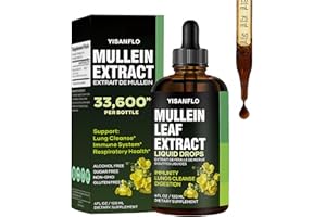 Mullein Leaf Extract Drops for Lungs – 120 mL Herbal Supplement for Lung Cleanse & Flush - Natural Mullein Tea Alternative - 