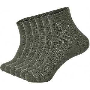 Cityelf 6 Pack Socks for Men Athletic Thin Cotton Mesh Breathable Summer Ankle Socks Moisture Wicking Casual Work Gym