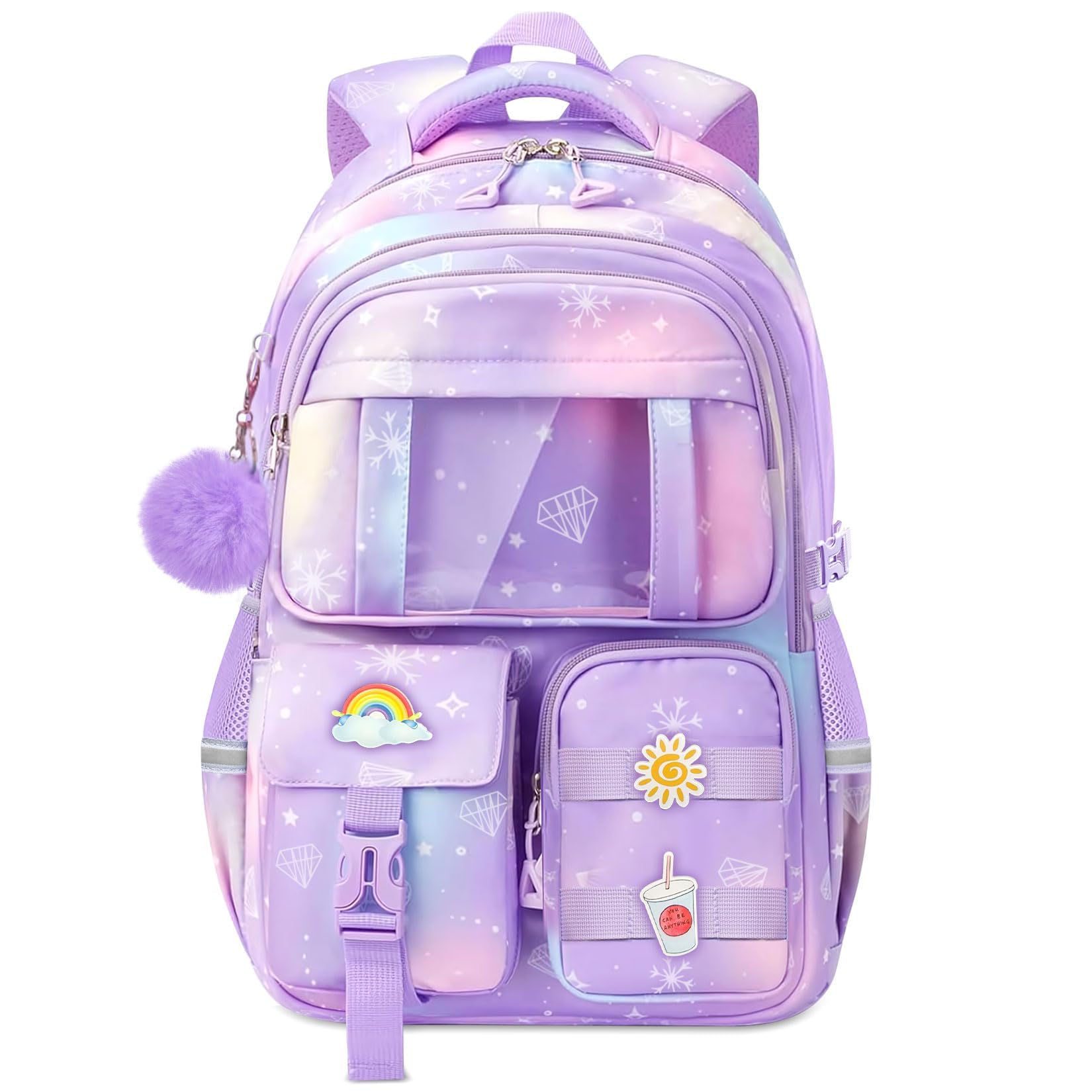 Photo 1 of Fitvc Kids Backpacks for Girls - Cute Girls Backpack for Kids Children Teens Elementary Middle School - 17? Students Bookbag Travel Back Pack for Age 6-18