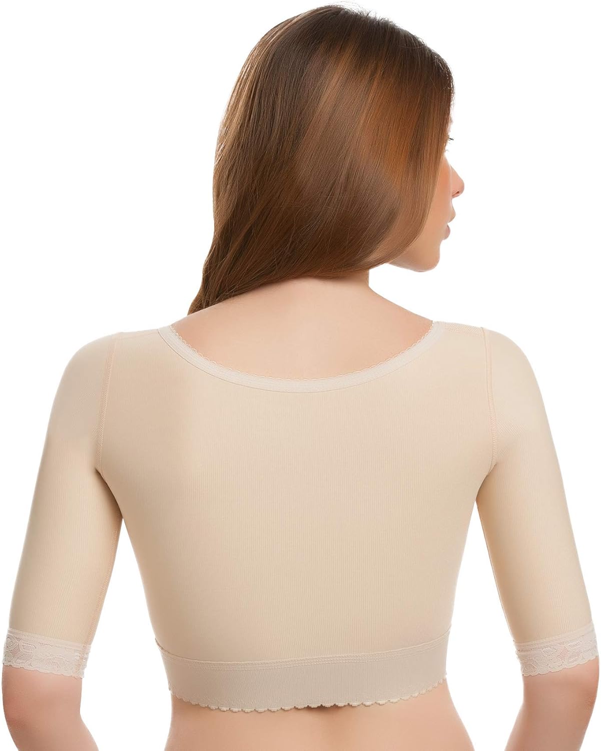 Isavela Womens Short Sleeve Breast Augmentation/Reduction Support Bra/Vest (Underbust Length) (Bolero) (VS02-SS) at  Women’s Clothing store