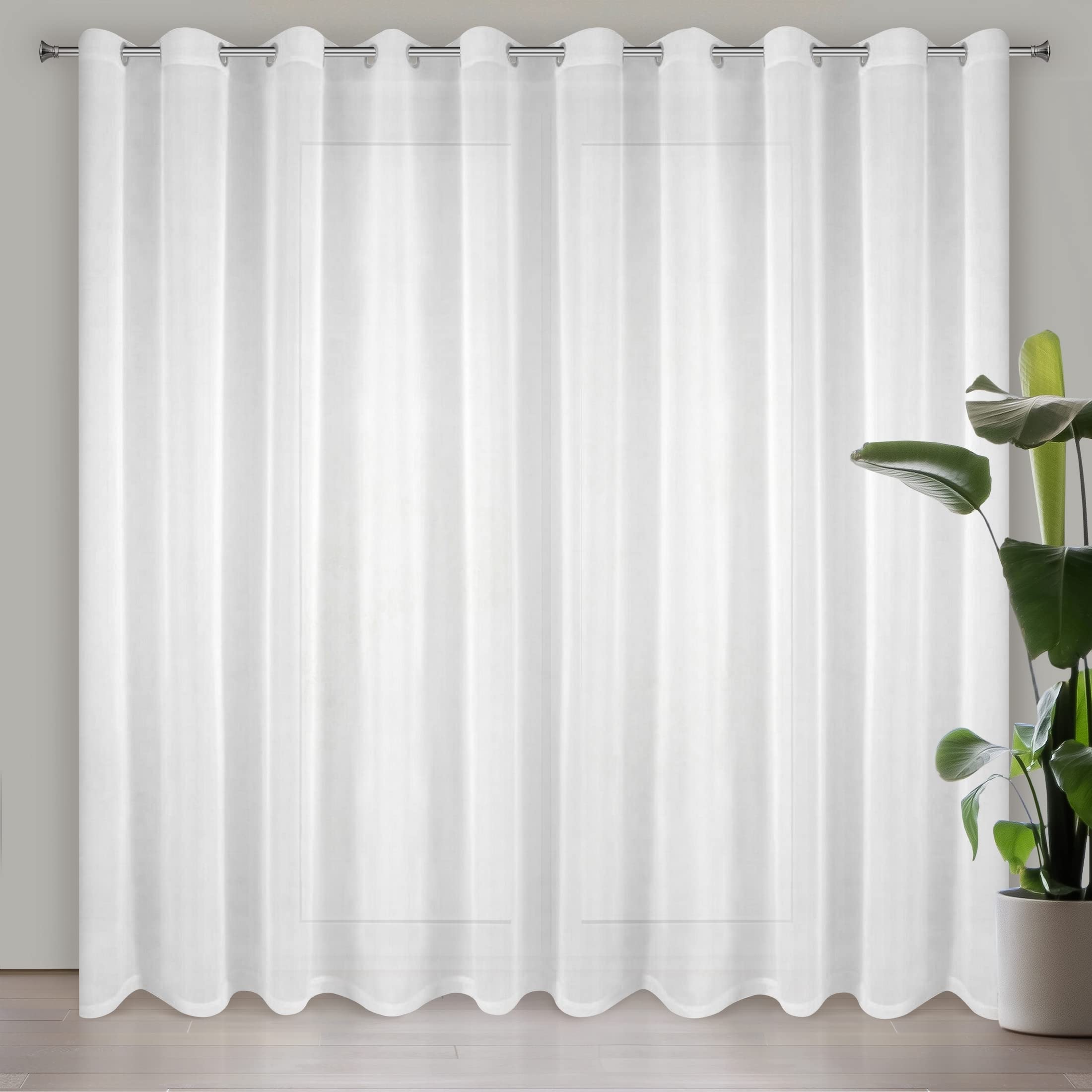 Eurofirany LUCY Voile Curtain, Sheer Curtain with Rufflette Tape - 1 Unit, Bedroom, Living Room, Kitchen, White, 200x250 cm