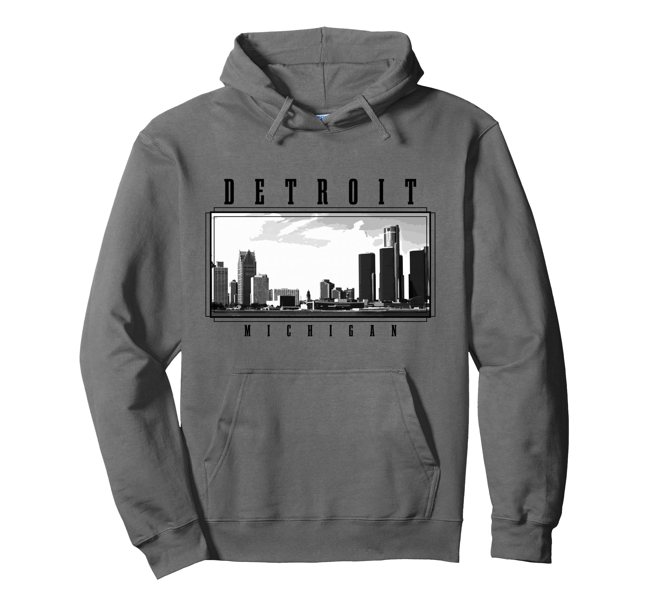 Detroit Skyline Michigan Pride Vintage Detroit Pullover Hoodie