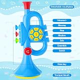Luckits Kids Trumpet Toy Blue Light Music Plastic Horn Clarinet Learning Gift view 2