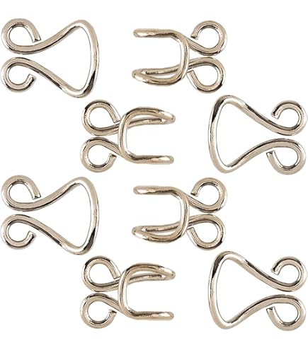 SOWAKA 30 Pairs Sewing Hooks And Eyes – 12.5mm 14mm 17mm Sizes, Metal Closure For Bras, Clothing, Skirts