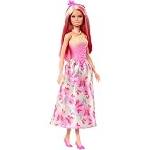 Barbie Royal Doll with Pink &amp; Blonde Fantasy Hair and Themed Accessories | Colorful Accessories, Pink Ombre Bodice &amp; Butterfly-Print Skirt​​​​