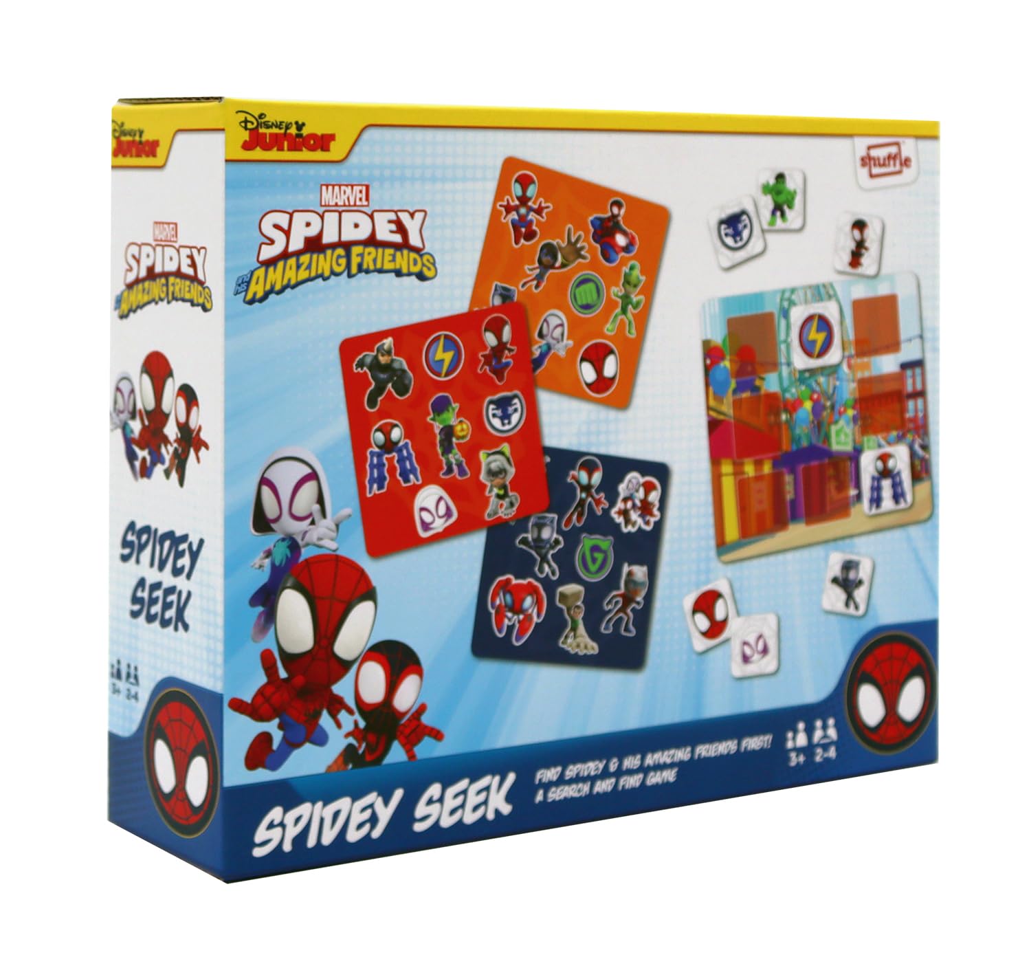 Spidey and his Amazing Friends Seek, Find Spidey, Friends and Villains in this Fun Hide & Seek Game for Marvel Fans, Great Gift, 2-4 Players, Ages 3+ Years