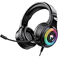 Gaming Headset Xbox One Headset with Stereo Surround Sound,PS4 Gaming Headset with Mic & LED Light Noise Cancelling Over Ear 