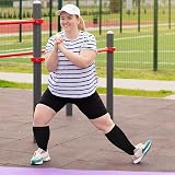 PUTUO Plus Size Compression Socks Wide Calf Open Toe 20-30 mmHg Black XXL view 5