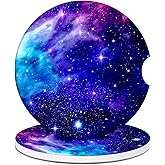 2 Pack Car Cup Holder Coasters - Purple Galaxy Space Absorbent Ceramic Coaster, Car Coasters for Cup Holders, Car Interior Accessories for Women Men