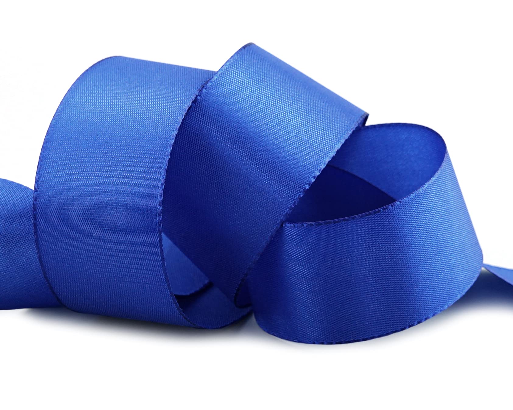 finemark 50 m x 40 mm Blue Medium Blue Decorative Ribbon Gift Ribbon Fabric Ribbon Table Decoration Wedding Easter Ribbon Visco Taffeta Card Making Crafts
