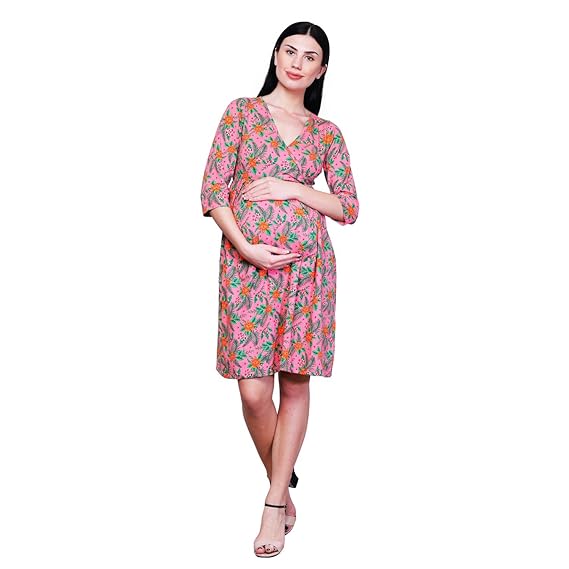 Maternity Floral Jersey Dress