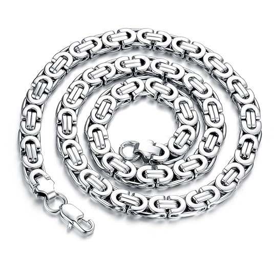 cupimatch Punk Biker 5,5 mm dick Silber Ton Edelstahl Link Panzerkette Kubanisch Halskette Weihnachten Geschenk für Herren 50