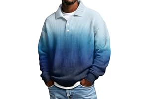 Men's Big and Tall Long Sleeve Button Down Lapel Knit Shirt | Casual Relaxed Fit Textured Top for Men