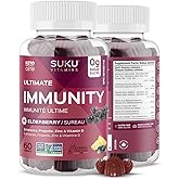 Suku Vitamins - Ultimate Immunity Elderberry Gummies for Immune Support, Immunity Vitamins with Echinacea and Propolis, Sugar