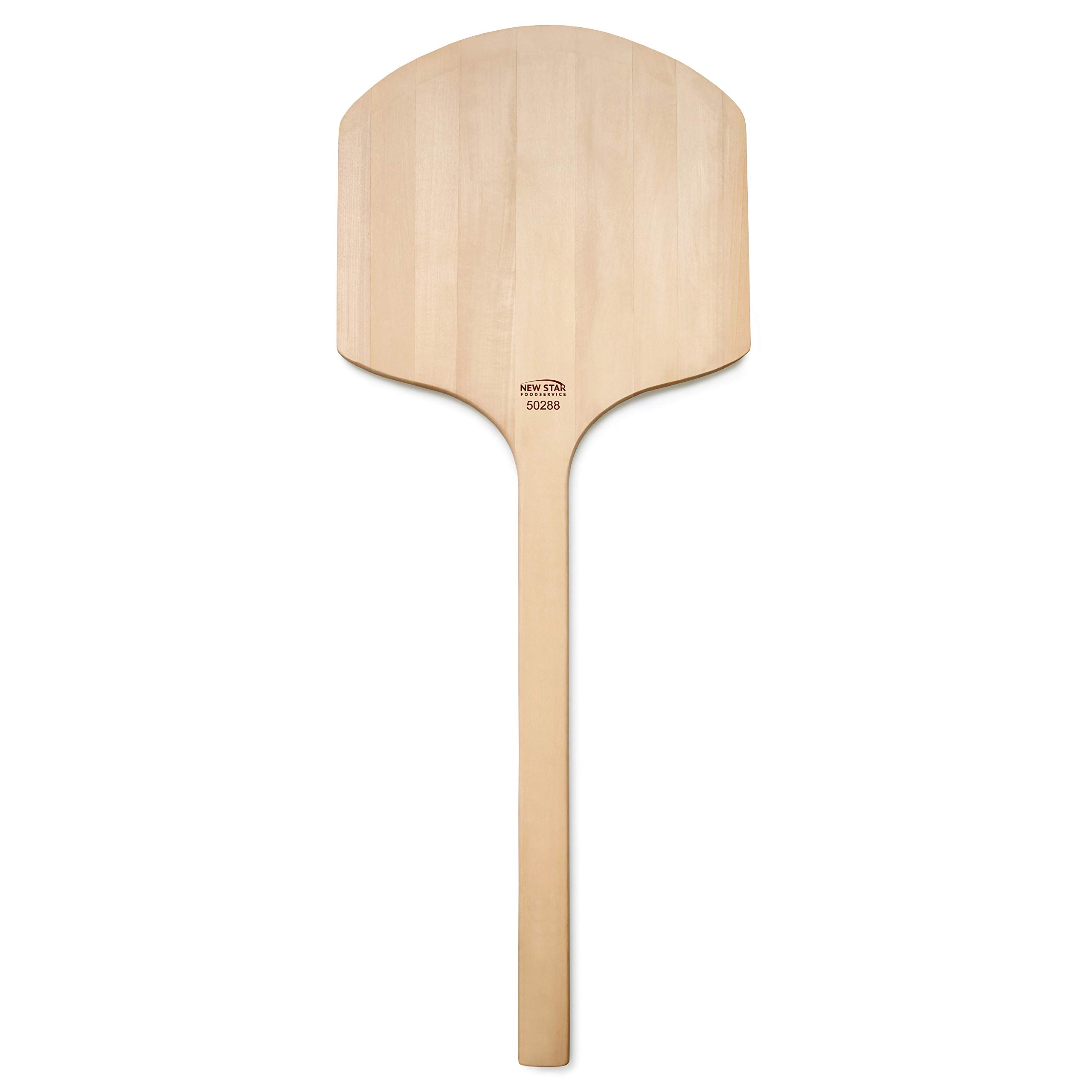 New Star Foodservice 50288 Restaurant-Grade Wooden Pizza Peel, 14" L x 14" W Plate, with 22" L Wooden Handle, 36" Overall Length