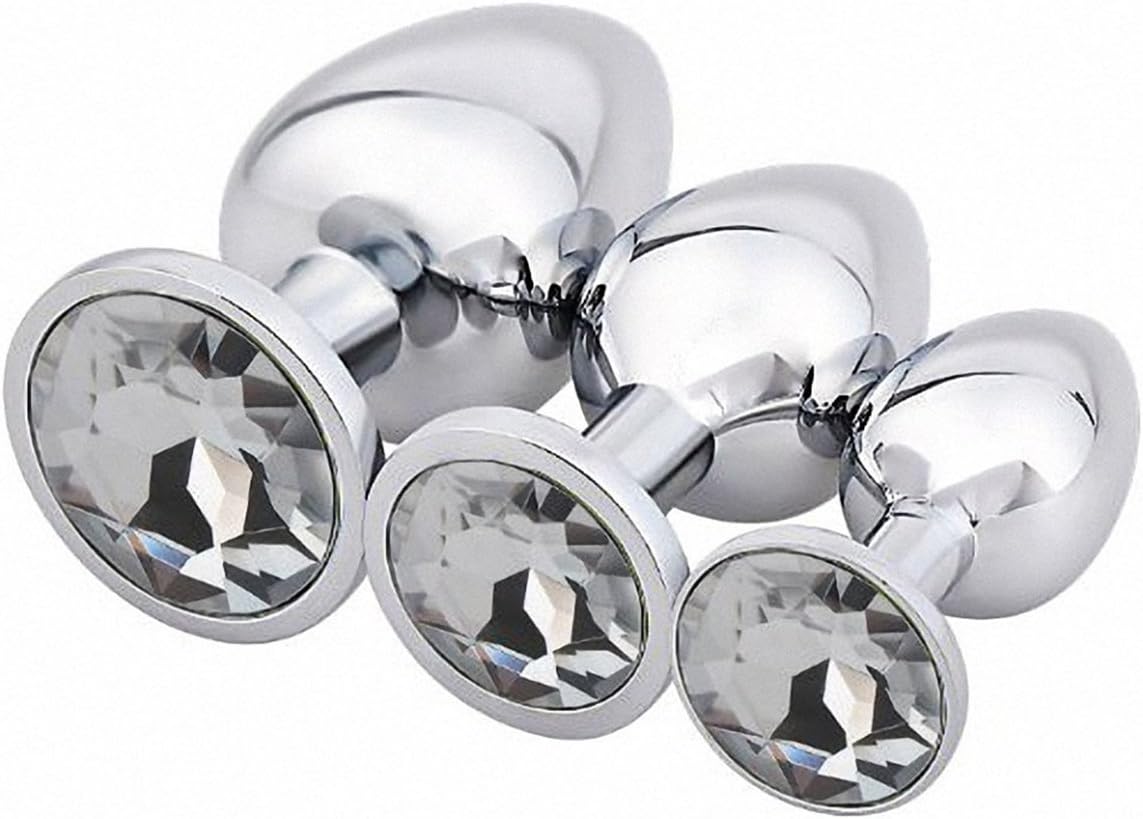 HuanSU 3pcs Jeweled Beginners P~lu~g Análes Training Sets Restraint (Diamond)