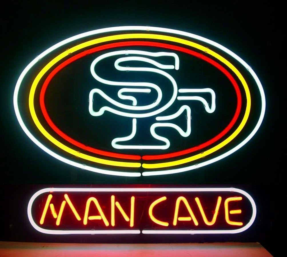 XINHANG 17X14 Inches Real Glass Neon Light Sign For SF San Francisco Football Man Cave Logo Sign Shop Home Beer Bar Pub Club Game Room Display