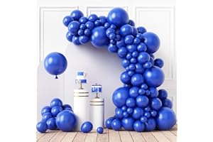 RUBFAC 110pcs Royal Blue Balloons Different Sizes 18 12 10 5 Inches for Garland Arch Birthday Baby Shower Gender Reveal Wedding Party Decoration
