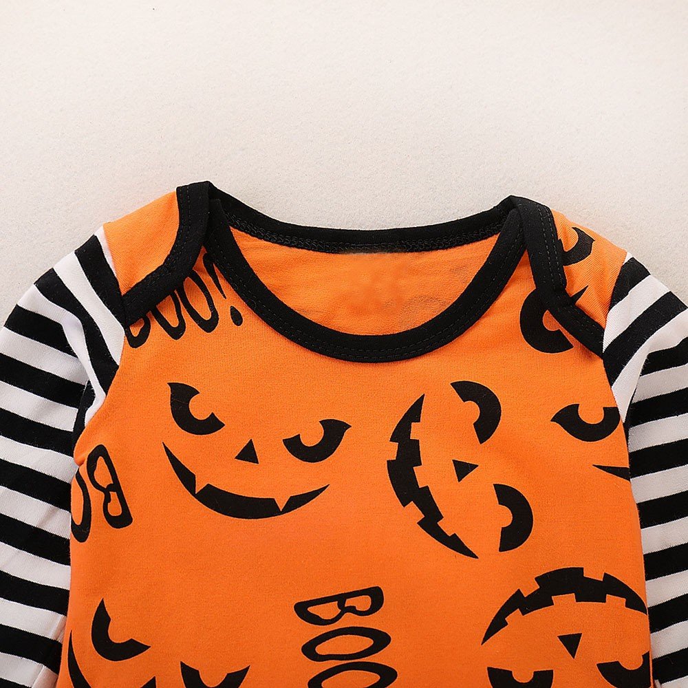 SOMESUN Orange 6 24 M Boo BéBé Manches Longues Lettre Imprimer BéBé Manches Longues Lettre Imprimer Halloween Siamois Costume d escalade Toddler Baby Boy Girls Cartoon bi VªTement Jumpsuit Amazon Vªtements et