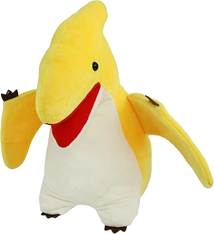 yellow stuffed dinosaur