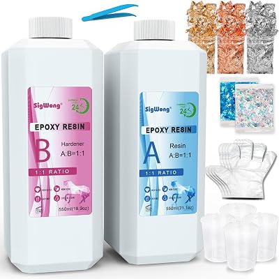 SigWong Epoxy Resin Kit 1135g 1:1 Crystal Clear Casting Art River Table