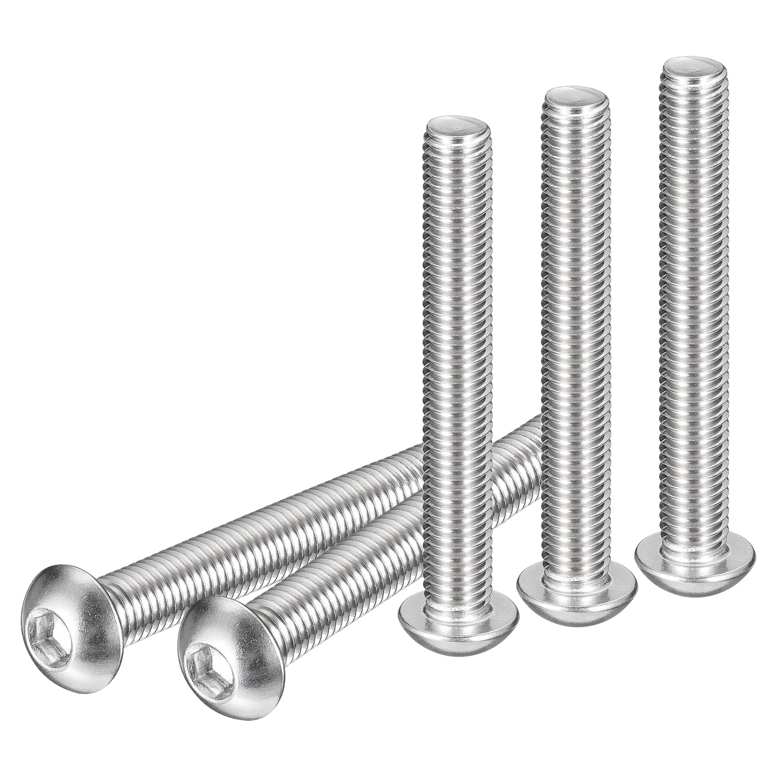 DTGN M10-1.5x75mm Button Head Socket Cap Screws - 6Pack - Good for Machine - 304 Stainless Steel 18/8 - Hex Drive Full Thread Fasteners