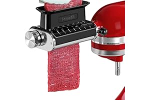 FAVORKIT 3 Thickness Adjustable Meat Tenderizer Attachment for Kitchenaid Mixers,Steak Cuber Processor Accessories for Kitchen aide,Dishwasher Safe, Black