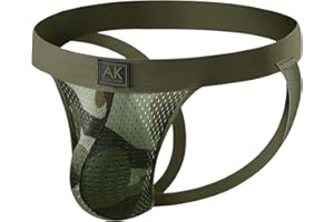 Arjen Kroos Men's Camo Mesh Jockstrap Underwear - Sexy Jock Strap Breathable Athletic Supporter with 3D Support Pouch