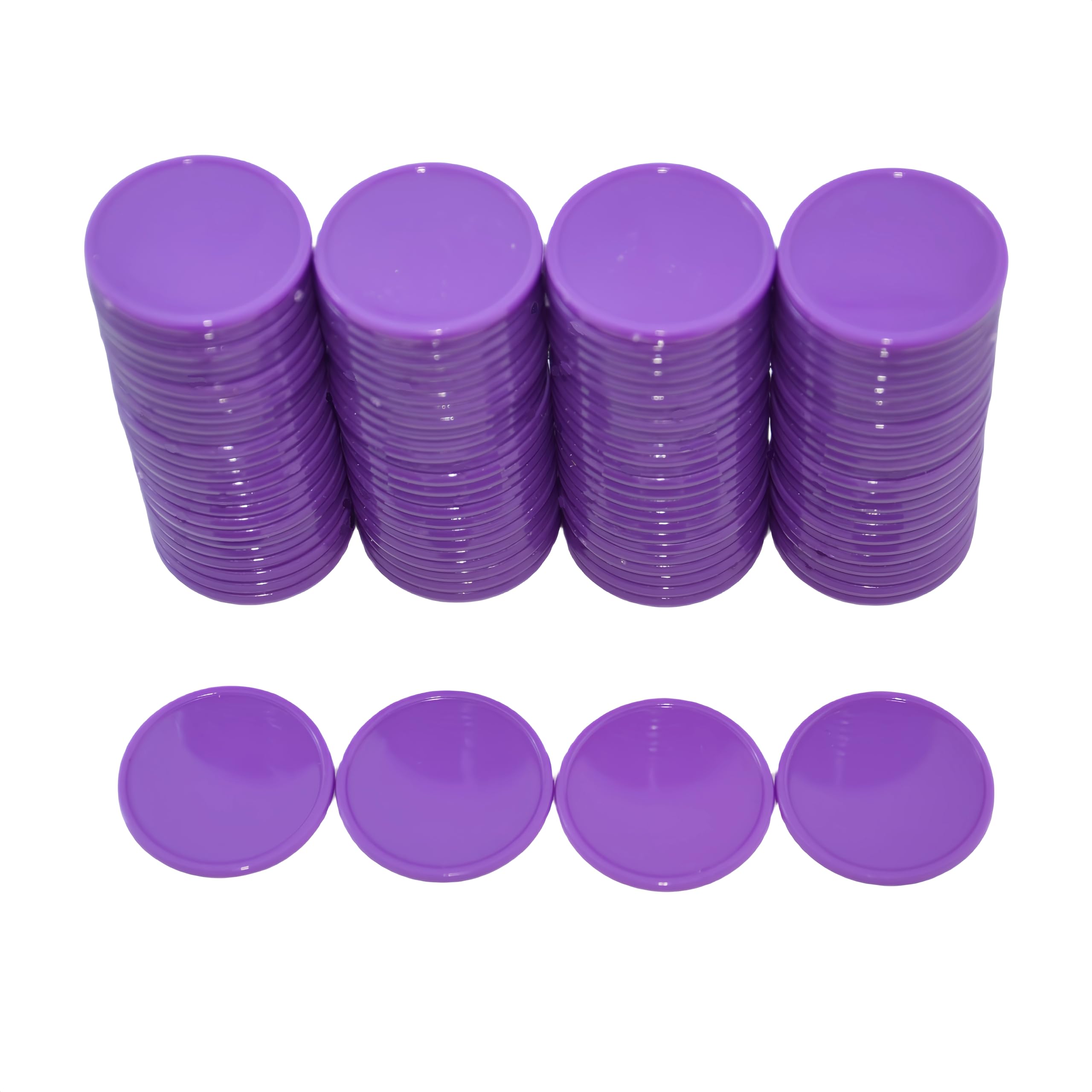 Smartdealspro 25mm Opaque Plastic Learning Counters Mini Poker Chips Games Tokens with Storage Box (Purple)