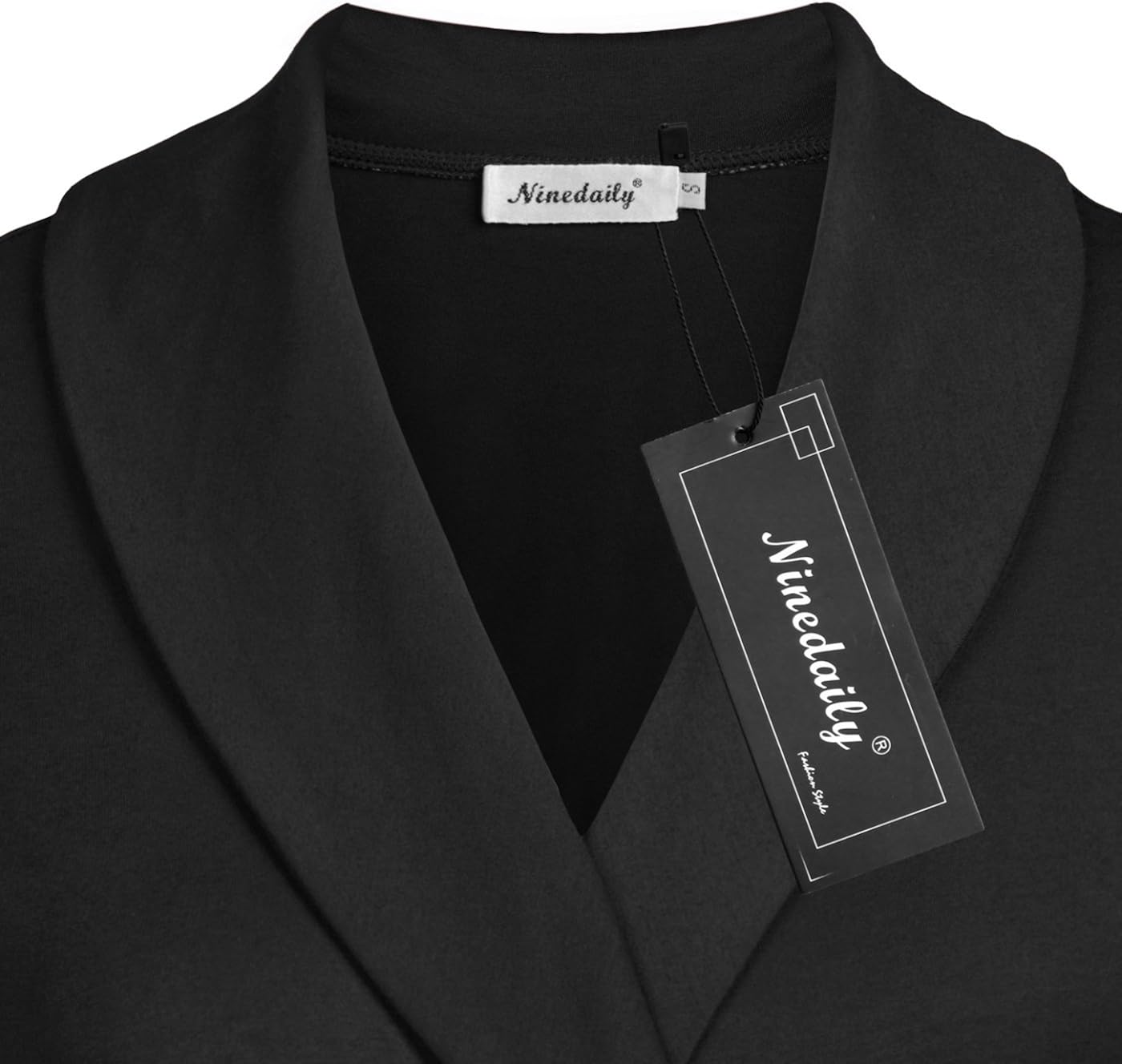 Ninedaily Womens Business Tops Lapel V Neck Slimming Long Sleeve Office Blouse: Clothing