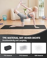 Narwhal 6mm Thick TPE Yoga Mat Non-Slip with Carry Strap 183 x 61 cm Green/Black view 3