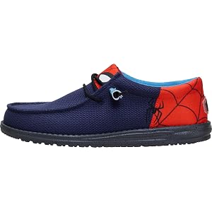 HEYDUDE Men's Wally Funk Spiderman Slip On Shoe | Lightweight Loafer | Flexible Sole | Easy On Fit