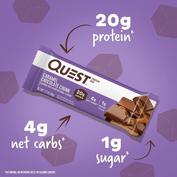 QUEST NUTRITION CARAMEL CHOCOLATE CHUNK PROTEIN BARS, 12 COUNT
