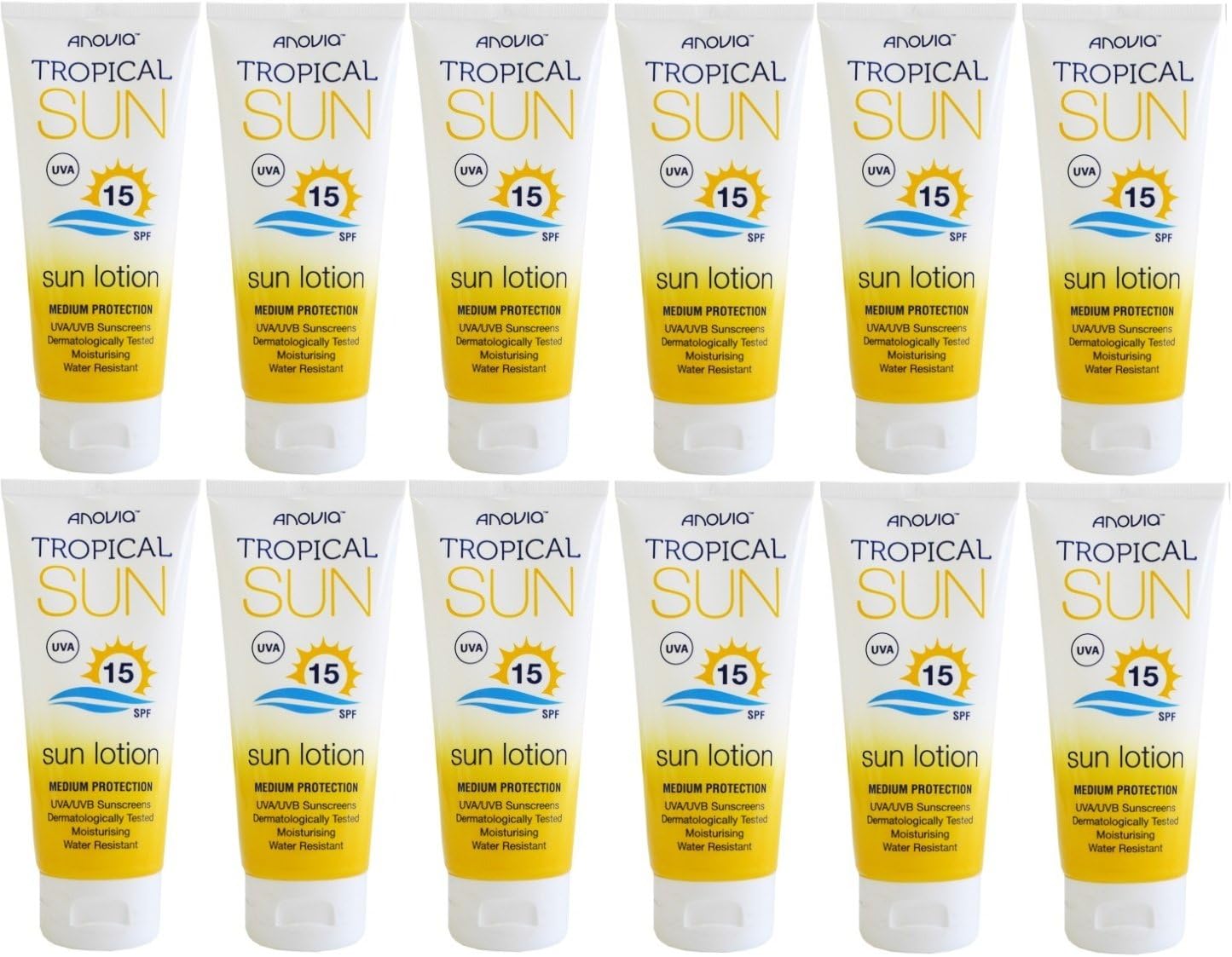 12x Anovia Tropical Sun SPF 15 Sun Lotion 100ml