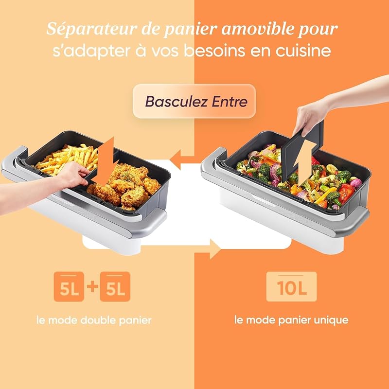Airfryer, Dual Blaze Twinfry, Flexiblen Kammern, 10L