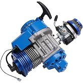 FUJAOPS 49cc 2 Stroke Engine Motor, Racing Complete Engine Motor, Single Cylinder Air-Cooled Big Bore Motor, Mini Engine for 47cc 49cc 50cc Mini Dirt Bike Pocket Quad ATV Scooters