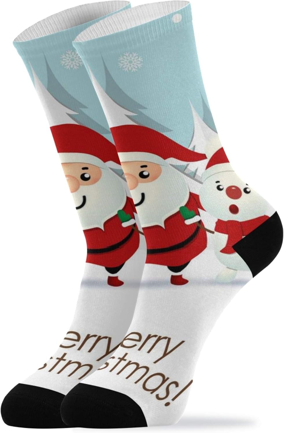 Trendy Socks Merry Christmas Happy Santa Funny Socks Long