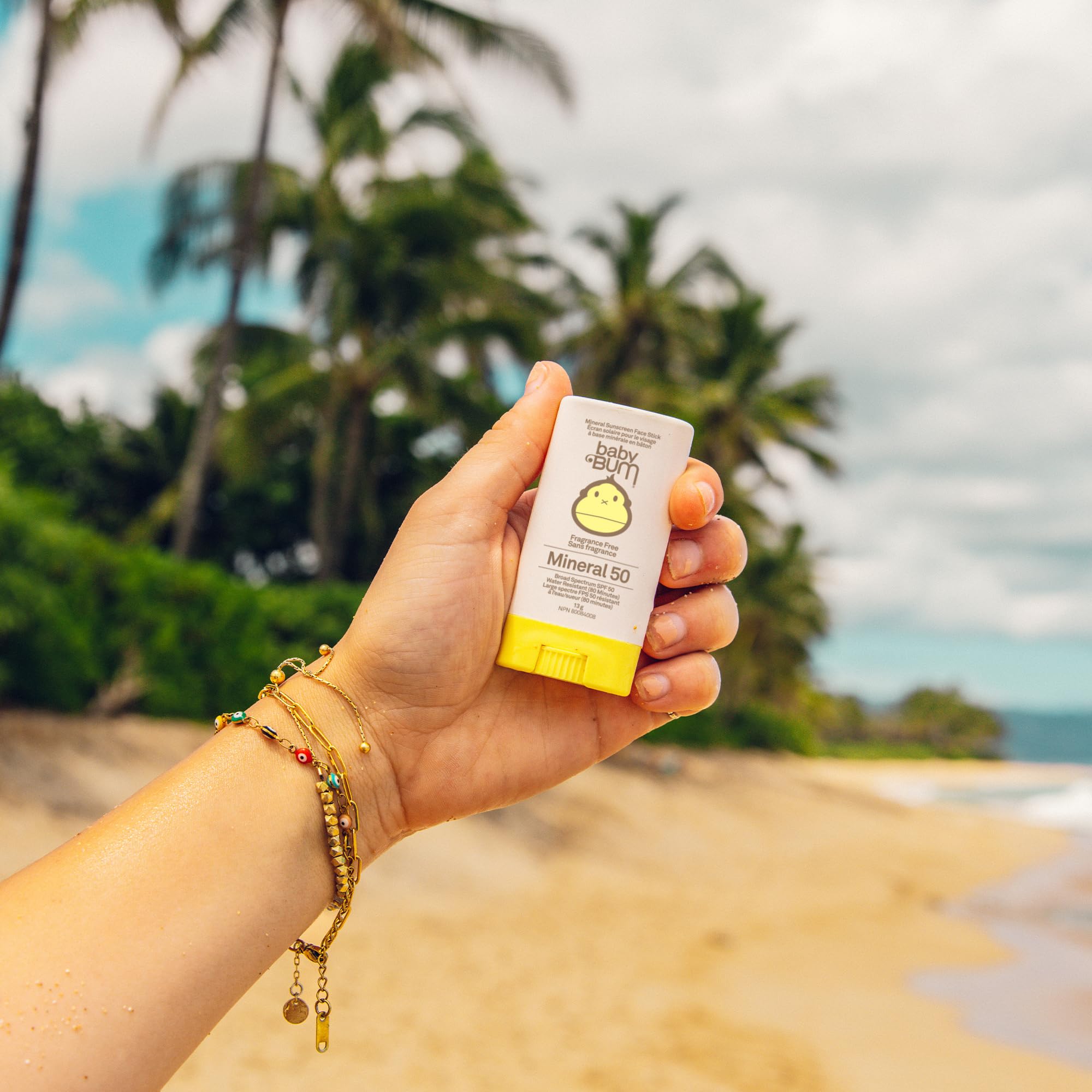 Sun Bum Baby Bum Mineral SPF 50 Sunscreen Stick - Hawaii 104 Act Compliant (Without Octinoxate & Oxybenzone) - UVA/UVB Face and Body Protection - Unscented for Sensitive Skin - Travel Size - 0.45 Oz