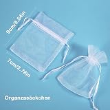 Carehabi 100 Pcs Organza Gift Bags White 7x9cm Small Jewelry Pouches view 3