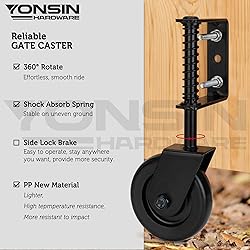 YONSIN 4.3" Heavy Duty Spring Loaded Gate Caster