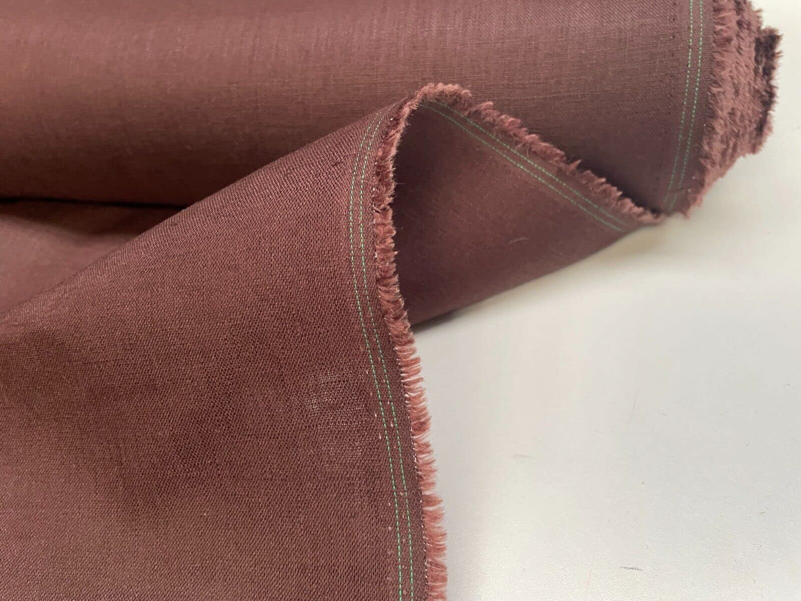 Lightweight Linen Fabric Soft Plain Pure Material Cloth for Home Decor Bedding Clothes Curtains - 140cm Wide Brown (2 Metres)