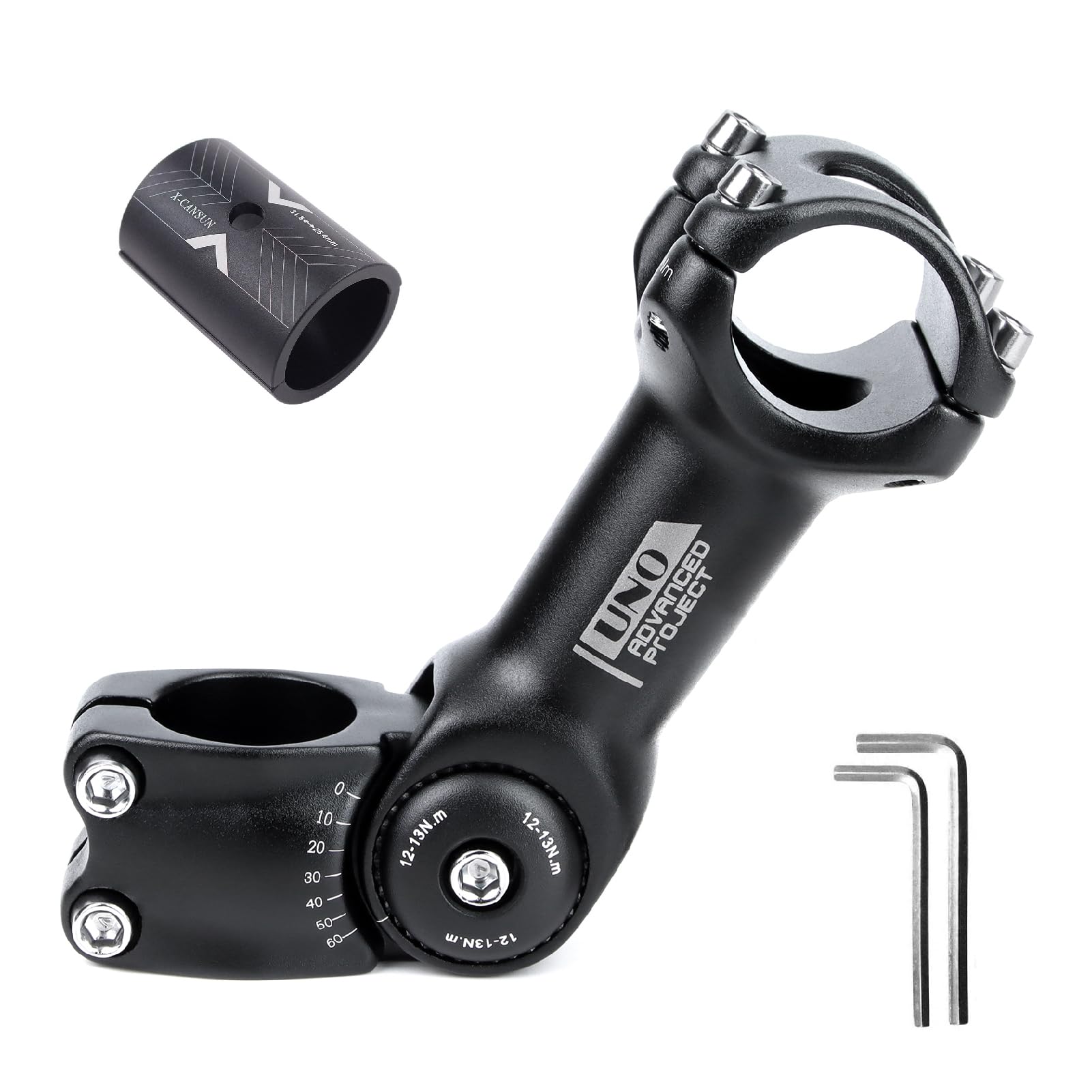 BESNIN Bike Stem 0-60 Degree 31.8 90mm 110mm 120mm 130mm, Adjustable MTB Stem Mountain Bike Handlebar Stem for Bicycle, Road Bike, MTB, BMX, Cycling (31.8×120mm)