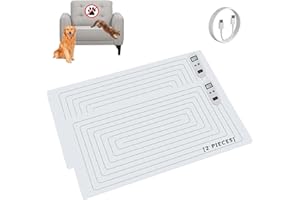 SEERWAY 2 Rechargeable Pet Shock Mats Same Size, Cat Repellent Pad, Cat Deterrent Mat, Electric Training Mat Keeps Dogs and Cats Off Sofa, Couch, Bed and Countertop, 3 Training Modes with 3 Intensity