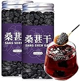 Premium Dried Black Mulberries Dried Mulberries Black Mulberry Tea Herbal Tea No Sugar Added & No Additives Dried Fruit Snack 黑桑椹干 桑葚 280g/10oz