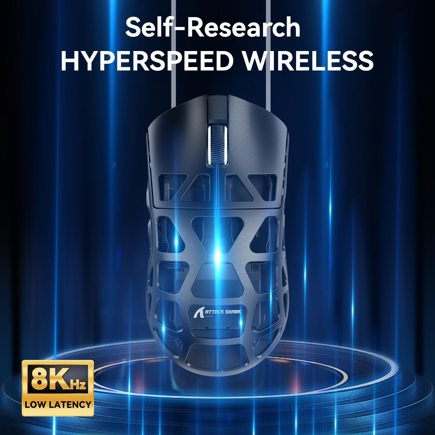 ATTACK SHARK R3 46g Superlight Magnesium Alloy Wireless Gaming Mouse, BT/2.4Ghz/Wired Computer Mouse, 8000Hz Wireless Polling Rate, PAW3395 26K DPI Optical Sensor Programmable Mice for Win/Mac(Black)