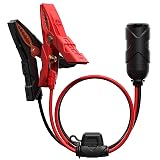 NOCO GC017 15A 14AWG 12V Adapter, Heavy-Duty Cigarette Lighter Plug, and Female Socket With Battery Clamps