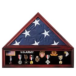 Tieeqe Large Military Shadow Box Solid Wood Burial